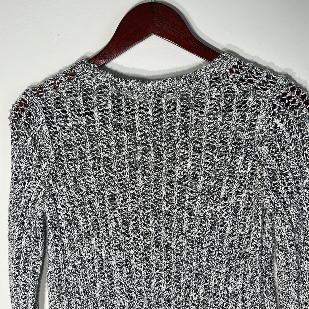 Ann Taylor Marled women Sweater Long Sleeve Black White Knit Pullover Size XS - Picture 9 of 10